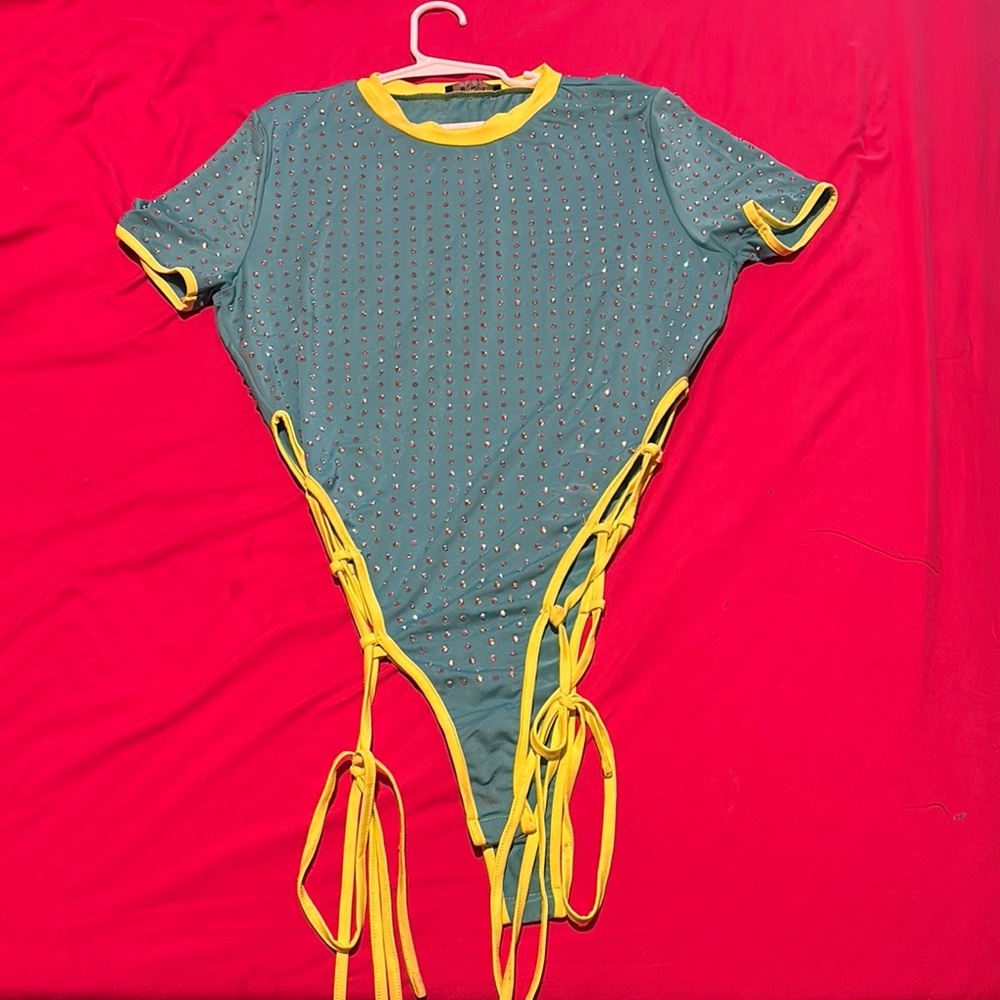 Banjul Green and Yellow Shapewear Bodysuit